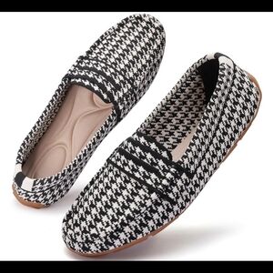 Women's Houndstooth Loafers - Black and White Sizee 43 /13 Pre Owned
